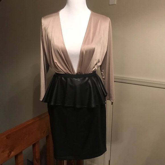 plus size plunging neckline dress